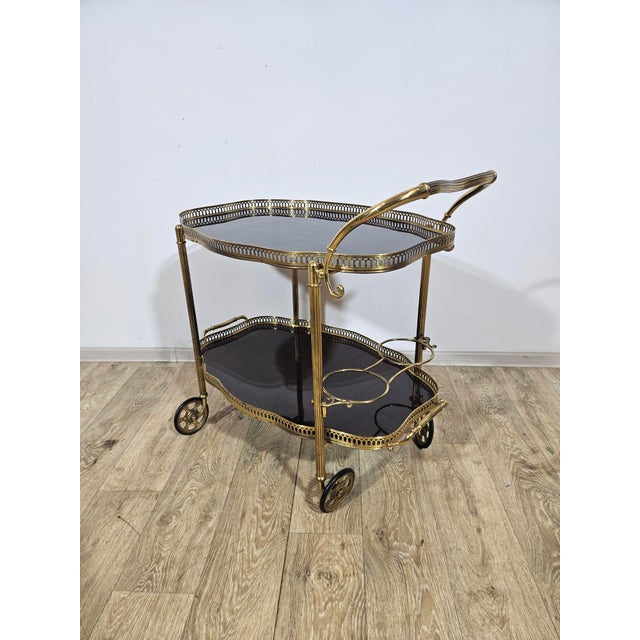 Vintage French Bar Cart from Maison Jansen, 1960s For Sale - Image 16 of 18
