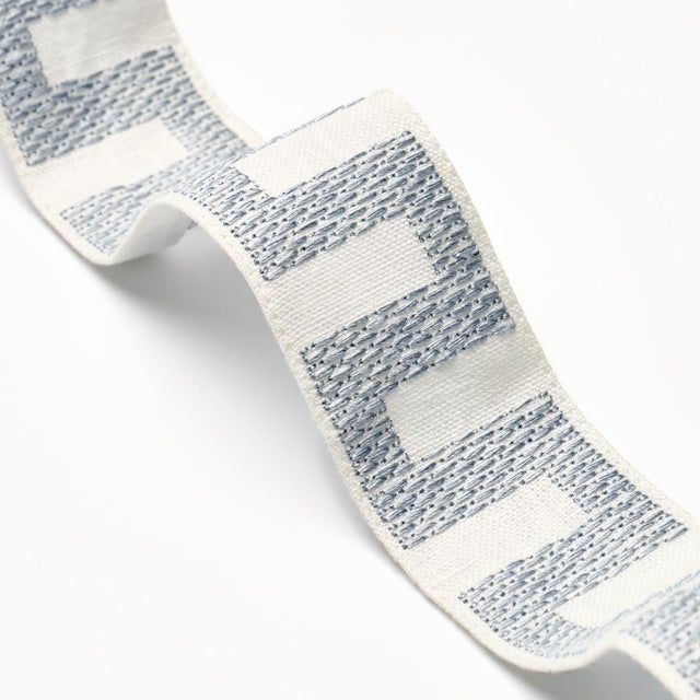 Contemporary SAMPLE - Schumacher Matrix Tape Narrow In Sky For Sale - Image 3 of 4