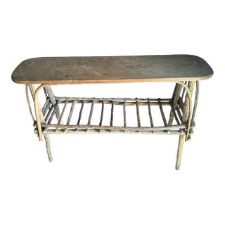 Mid 20th Century Adirondack Handmade Twig and Birch Wood Entry Table For Sale