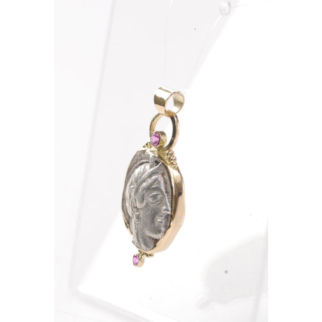 Athena Pendant W/ Pink Sapphires & 18k Trim For Sale - Image 4 of 13