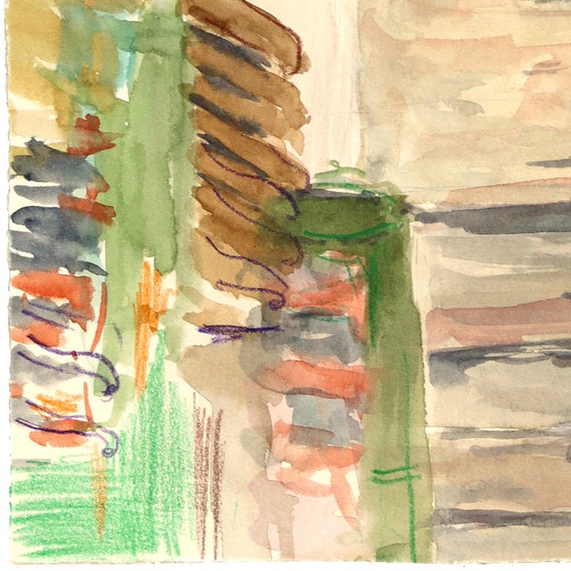 Contemporary Gallery Is Open - Original Figurative Watercolor Interior Painting on Paper by Ama Liyanage For Sale - Image 3 of 7
