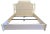 Modern Baker Furniture Co White Lacquer California King Size Bed Bedframe.. Maker's plaque to center bottom edge of headrail