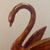 Hollywood Regency Vintage Mid-Century Hollywood Regency Ceramic Swan Figurine - Brown & Orange Drip Glaze For Sale - Image 3 of 11