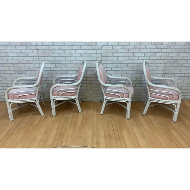 Pink Mid Century Modern McGuire Cane Indoor/Outdoor - 6 Piece Dining Set For Sale - Image 8 of 13