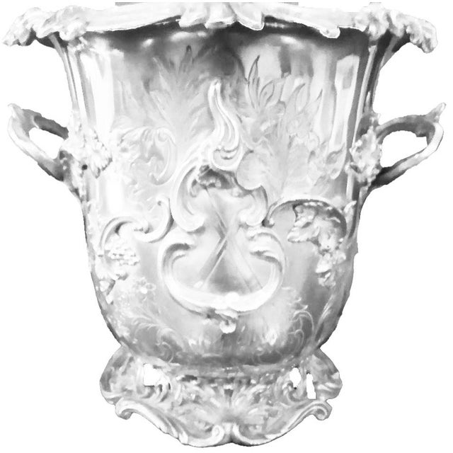 English 1830s Henry Wilkinson Old English Sheffield Silverplate Wine Cooler; 2 Available For Sale - Image 3 of 9