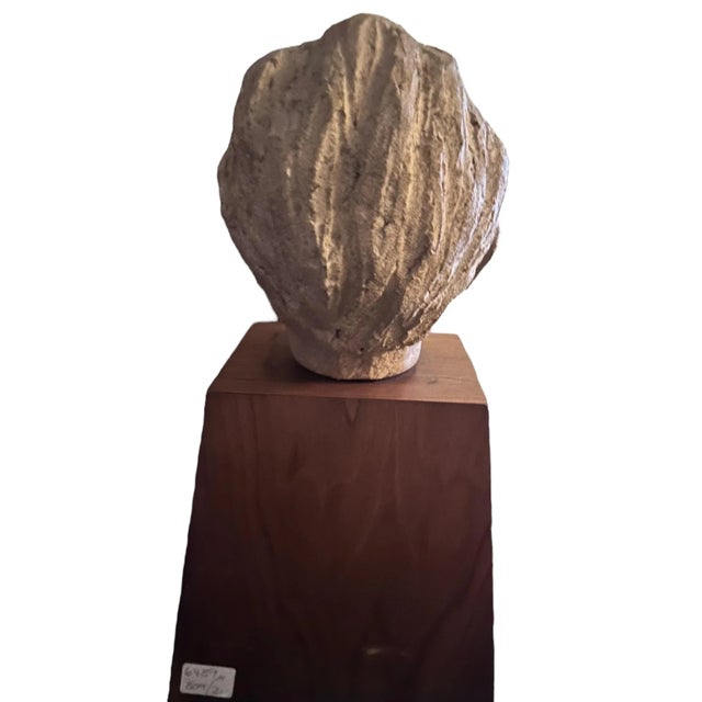 Mid-Century Modern Mid Century Clay Head Sculpture on Wood Base For Sale - Image 3 of 5