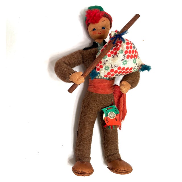 These vintage hand-crafted Mascotes de Maria Helena cloth dolls were created in Portugal in the late 1950s. The rare boy...