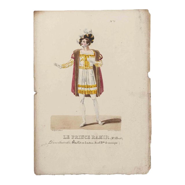 Godefroy Engelmann, Grands Théâtres de Paris, Le Prince Ramir, Original Lithograph, 19th Century For Sale