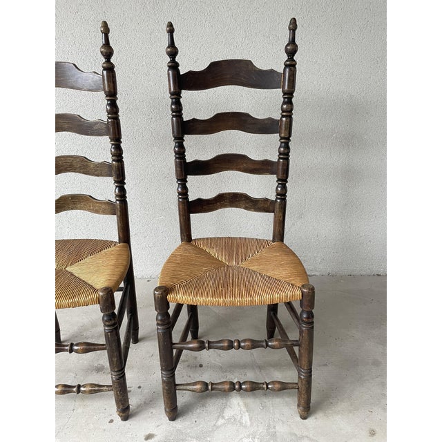 Country-Style Chairs in Walnut and Straw, 1950, Set of 2 For Sale - Image 14 of 17