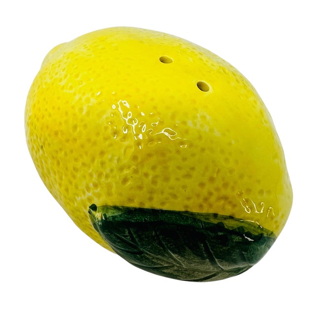 Vintage Fitz and Floyd Lemon Salt and Pepper Shakers, Ceramic Fruit Decor For Sale In Tampa - Image 6 of 9