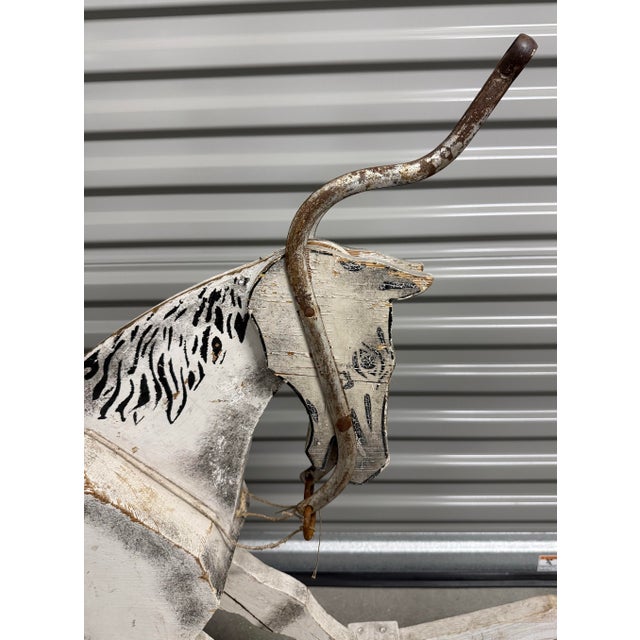 Late 19th Century Antique Wooden Rocking Horse For Sale - Image 5 of 12