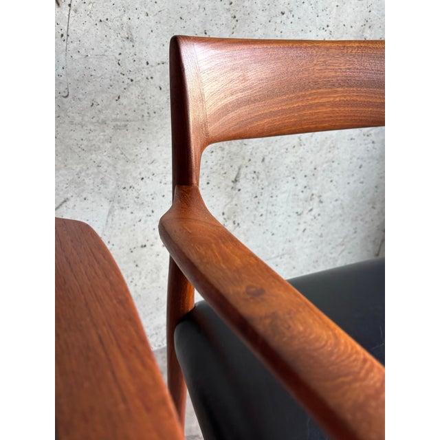 Vintage Danish Modern Armchairs – Niels Otto Møller Model 57, Teak, a Pair For Sale - Image 9 of 10