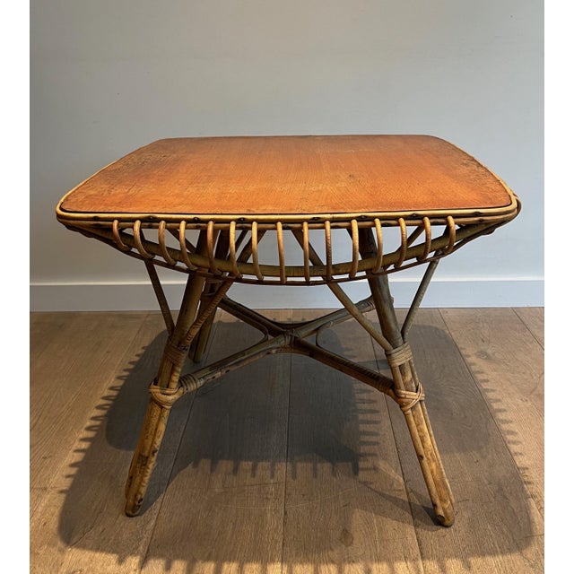 Mid-Century Modern Rattan Coffee Table For Sale - Image 3 of 12