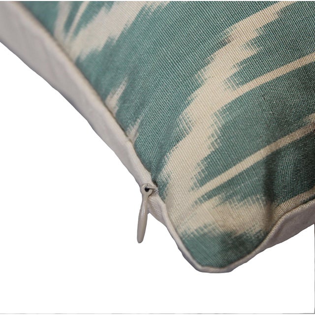 Contemporary Silk Ikat Bohemian Throw Pillow For Sale - Image 4 of 7
