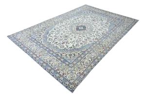 Hand-Knotted Nain 9la Oriental Rug with Silk Content ​