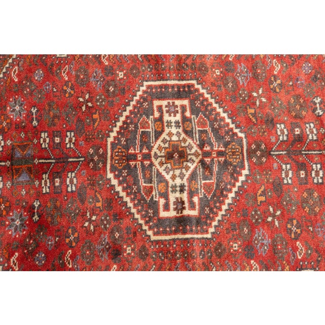 Vintage Hand-Knotted Persian Qashqai Rug 3'8" X 4'9" For Sale - Image 18 of 18