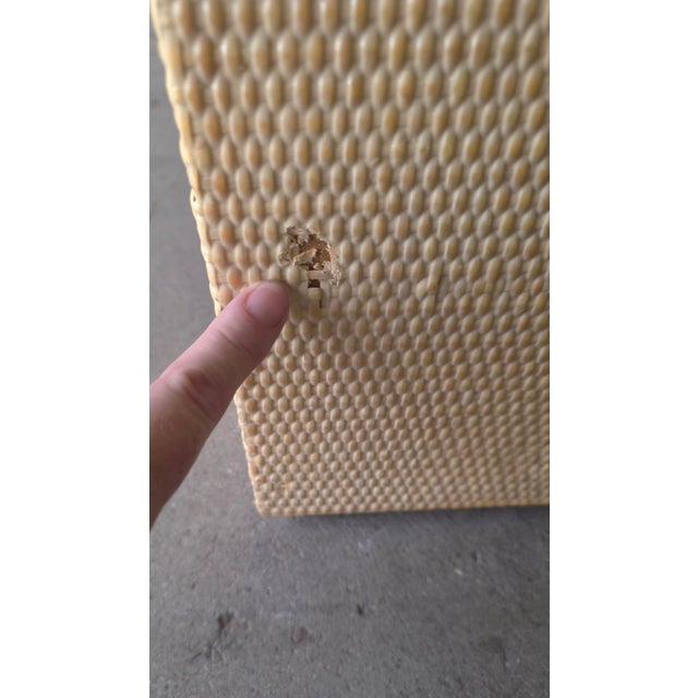 1980s Coastal Modern Rattan Wrapped Square Coffee Table For Sale - Image 11 of 11