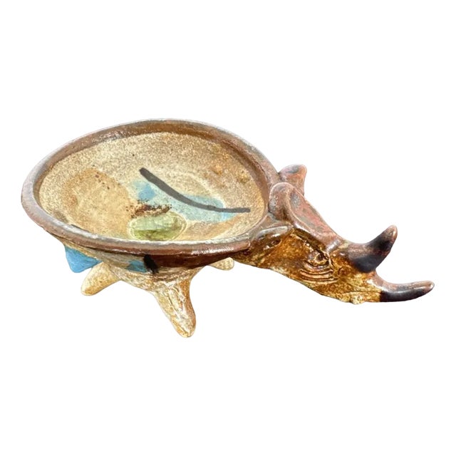 Zoomorphic Sandstone Ring Bowl by Alain Blanchard, 1970 For Sale
