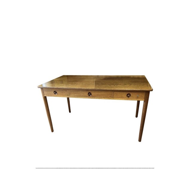 Wood Oak Desk by Hans Wegner for Andreas Tuck, 1950s For Sale - Image 7 of 7