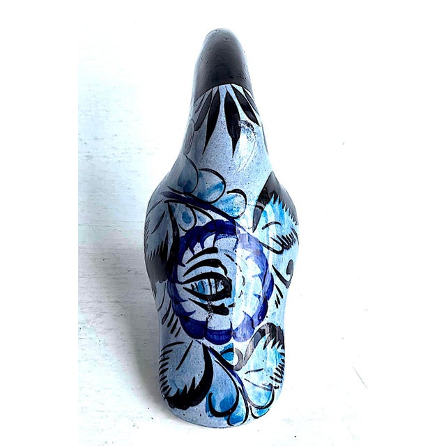 1970s Tonalá Mexico Ceramic Blue Toucan Bird Figurine For Sale - Image 11 of 14