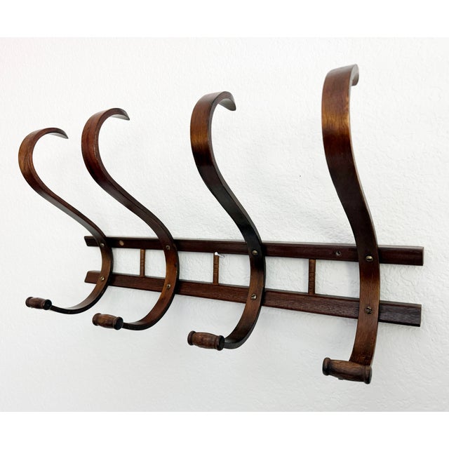 Mid-Century Modern Vintage Thonet Style Bentwood Wall Hooks For Sale - Image 3 of 11