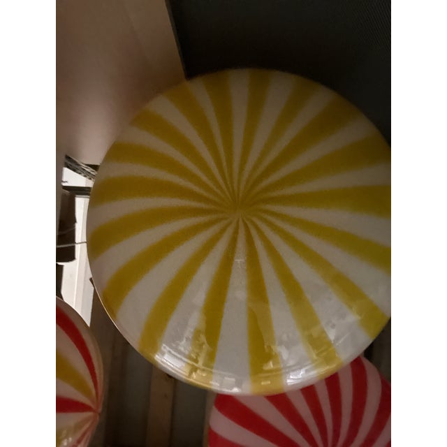 2010s Italian Murano Style Glass Swirling Multicolors Pendant Sphere For Sale - Image 5 of 6