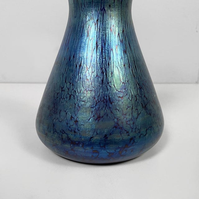 Austrian Art Nouveau Style Blue Glass and Silver-Plated Vase, 1930s For Sale - Image 13 of 15