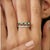 Green Geometric Green Onyx & Zircon Double Band Ring in 925 Silver, Size 7.5 For Sale - Image 8 of 12