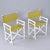 Boho Chic Set of 4 Vintage White Rattan Bamboo Canvas Sling Folding Directors Chairs For Sale - Image 3 of 16
