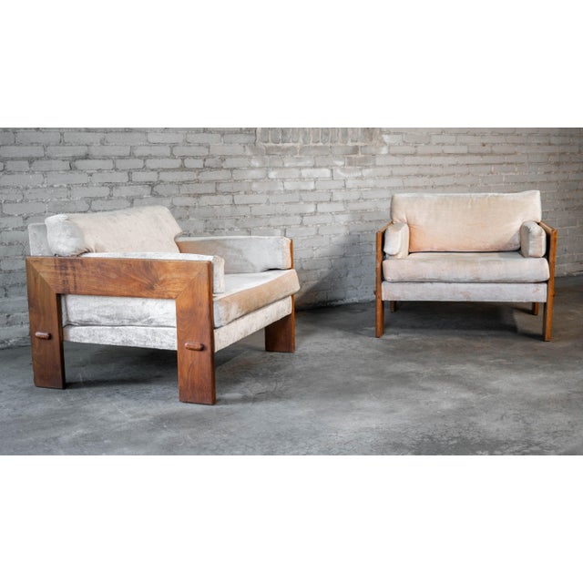 Brown 1960s Attributed to Adrian Pearsall for Craft Associates Lounge Chairs - A Pair For Sale - Image 8 of 18