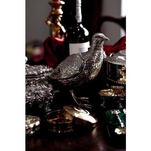 Large Antique Edwardian Silver Partridge Bird Box from Boaz Moses Landeck, 1910s For Sale - Image 3 of 18