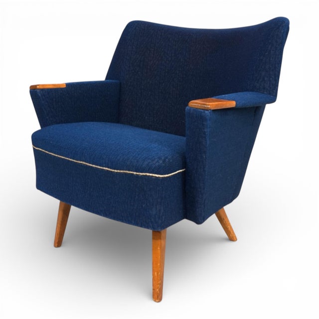 Cocktail Chair in Blue from MCM, 1950 For Sale - Image 8 of 18