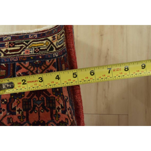 Hamedan Runner 2’8” X 9’6” Pink Wool Vintage Tribal Hand-Knotted Rug For Sale - Image 11 of 13