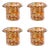 Celia 4-Piece Opal Confetti Glass Candle Holder / Vase, Amber Tones For Sale
