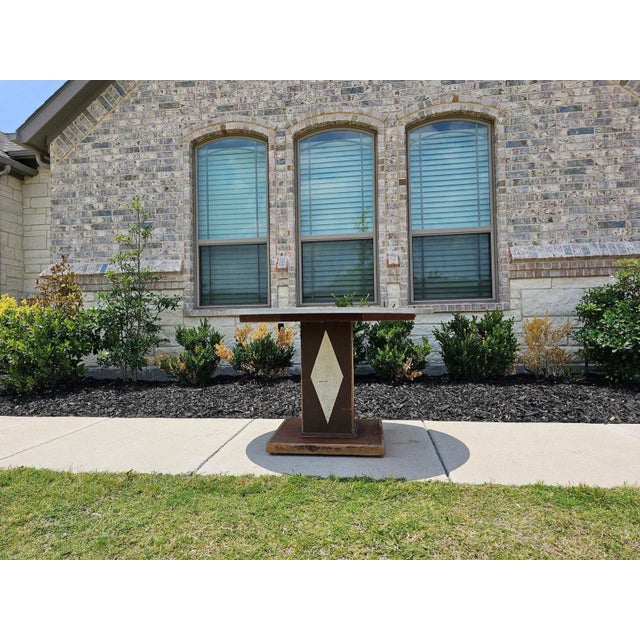 Brown Art Deco Industrial Dept. Store Retail Display Table For Sale - Image 8 of 11