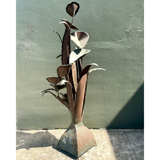 Vintage Patinated Verdigris Copper Fountain For Sale - Image 10 of 12