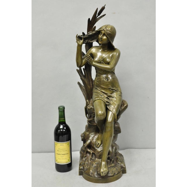 Stunning Antique Edouard Drouot (1859-1945) "La Rosse" French Bronze Sculpture of Woman, Signed to Rear. Approx 40 lbs....