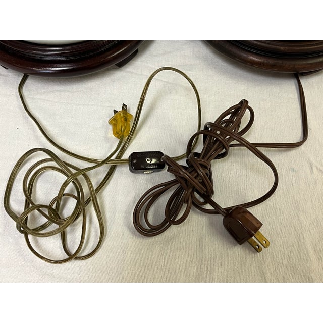 Vintage Hand Painted Celadon Vases Converted to Lamps- a Pair For Sale - Image 9 of 13