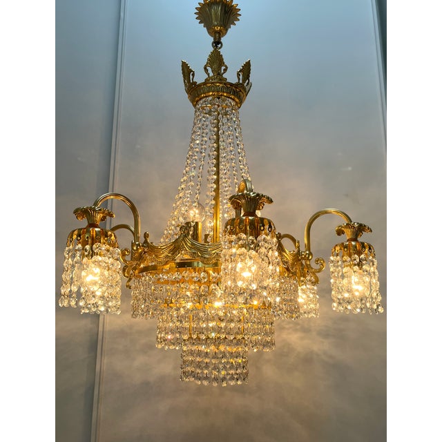 Vintage Crystal Swarovski Chandelier, 1960s For Sale - Image 10 of 18