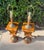 Traditional Vintage Matching Wood Table Lamps With Amber Glass Night Lights - a Pair For Sale - Image 3 of 12