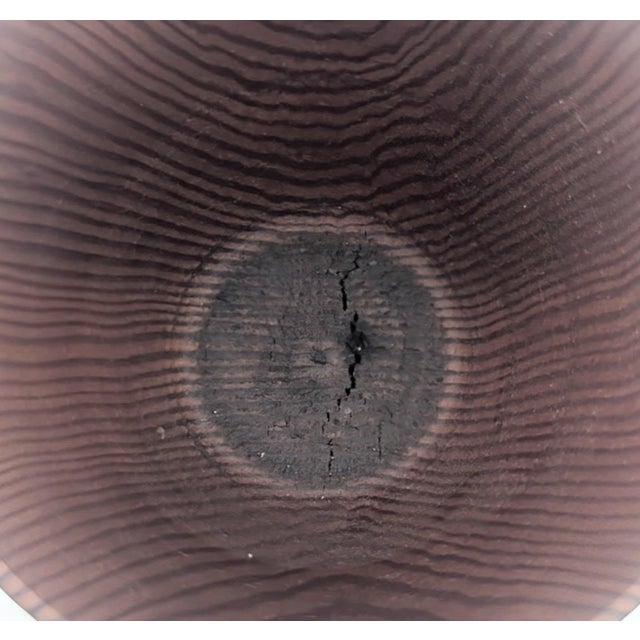 Vintage Carved and Lathed Wood Cylinder Bowl For Sale - Image 11 of 12