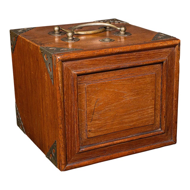 Antique Mahjong Case, Oriental, Teak Gaming Tile Box, Late Victorian, Circa 1900 For Sale