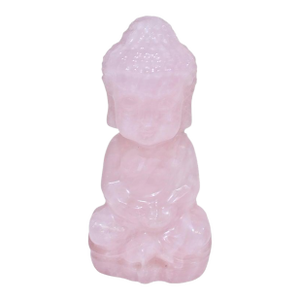 Mid 20th Century Natural Rose Quartz Baby Buddha Statue