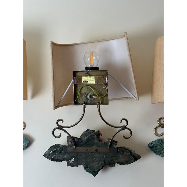 Italian Hand-Painted Pomegranate Sconces, 1970s, Set of 3 For Sale - Image 6 of 17