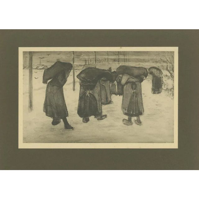 Title: Vincent van Gogh – Women Carrying Sacks in the Snow – 1928 Portfolio Print : This 1928 print is a reproduction of...