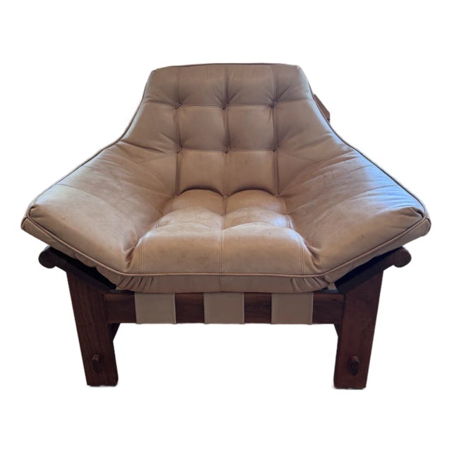 Lawson Fenning Ojai Lounge Chair in Portola Oak Wood (Walnut) & Ojai Leather (Deer Tan) For Sale