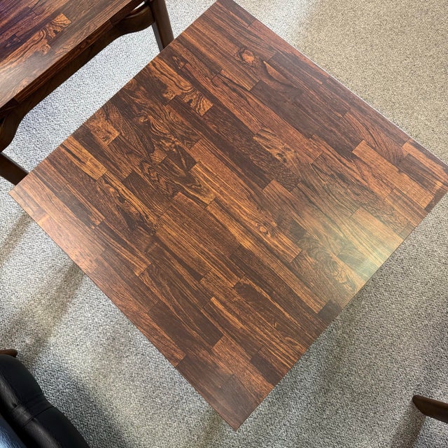 Mid-Century Modern 1970s Mid Century Modern Jens Risom Style Walnut and Laminate Floating Coffee/Side Table For Sale - Image 3 of 8