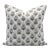 Fabdivine Handmade Block Printed Cushion Cover 22x22 Inch Pure White Linen- Betal Leaf For Sale