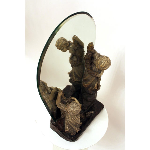 Antique Mirror with Figurines from Goldscheider, 1890s For Sale - Image 13 of 17