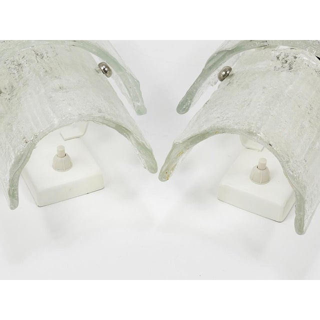 Mid-Century Frosted Ice Glass Sconces by J. T. Kalmar for Kalmar, 1960s For Sale - Image 10 of 18